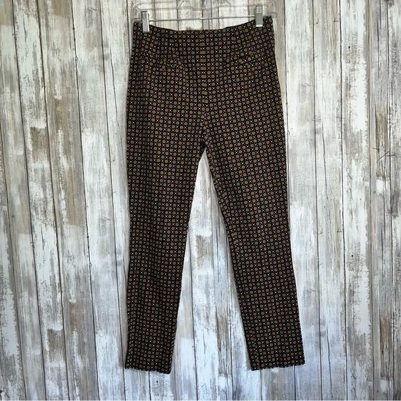 Anthropologie The Essential Slim In Brown Motif Pants - Picture 3 of 7